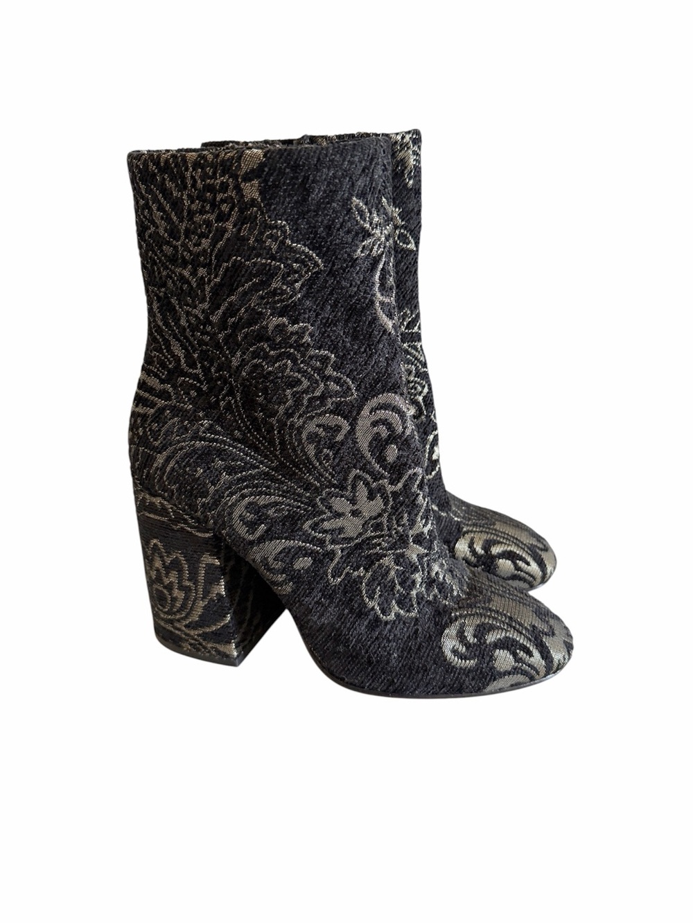 Ash Fedora Black Gold Floral Tapestry Brocade Boots size 37 EU